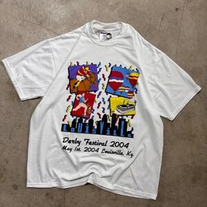 Vintage Y2K Jerzees Louisville Kentucky Derby Festival 2004 Horse Racing Size XL